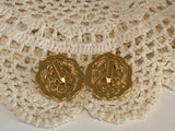 Avon "Textured Dimensions" Vintage Clip On Earrings Gold Tone 1991