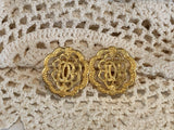 Avon "Textured Dimensions" Vintage Clip On Earrings Gold Tone 1991