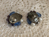 Stunning Vintage Bead Cluster Clip On Earrings Signed West Germany