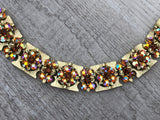 Stunning BSK Vintage Bracelet w Sparkling Pink & AB Rhinestone Links