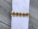 Stunning BSK Vintage Bracelet w Sparkling Pink & AB Rhinestone Links